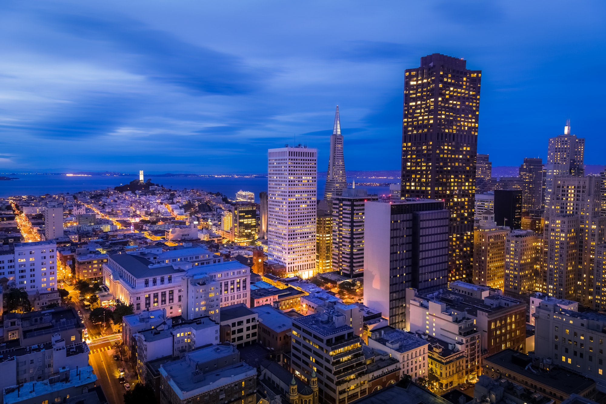 San Francisco Financial District Aerial View